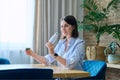 Young woman drinking fermented milk product from bottle Royalty Free Stock Photo