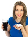 Young Woman Drinking High Sugar Fizzy Drink Royalty Free Stock Photo