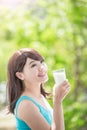 Young Woman drinking milk Royalty Free Stock Photo