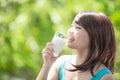 Young Woman drinking milk Royalty Free Stock Photo