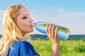 Young woman drinking water from Royalty Free Stock Photo