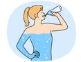 Young woman drinking water for body hydration