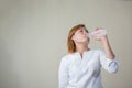 Young woman drinking water look so fresh Royalty Free Stock Photo