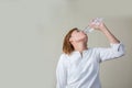 Young woman drinking water look so fresh Royalty Free Stock Photo