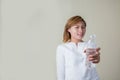 Young woman drinking water look so fresh Royalty Free Stock Photo