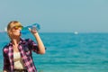 Young woman drinking water outdoor Royalty Free Stock Photo