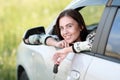 Young woman driving car Royalty Free Stock Photo