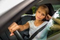 Young woman driving her car Royalty Free Stock Photo