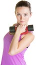Young Woman with Dumbbell Royalty Free Stock Photo