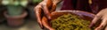 Young Woman Dyes Her Hair With An Herbal Mixture Of Henna And Basma To Produce Brown Color Panoramic