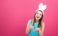 Young woman with Easter rabbit ears Royalty Free Stock Photo