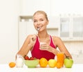 Young woman eating healthy breakfast Royalty Free Stock Photo