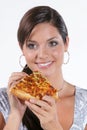 Young woman eating pizza Royalty Free Stock Photo