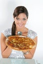 Young woman eating pizza Royalty Free Stock Photo