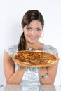 Young woman eating pizza Royalty Free Stock Photo