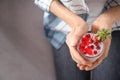 Young woman eating tasty yogurt with fruits Royalty Free Stock Photo