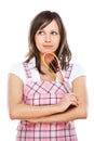 Young woman with egg beater Royalty Free Stock Photo