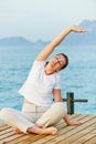 Young woman engaged in Pilates Royalty Free Stock Photo