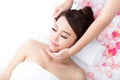 Young woman enjoy massage at spa Royalty Free Stock Photo