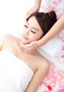 Young woman enjoy massage at spa Royalty Free Stock Photo