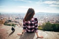 Young woman enjoying Barcelona city