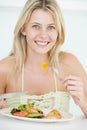 Young Woman Enjoying Healthy Meal Royalty Free Stock Photo