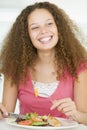 Young Woman Enjoying Healthy meal,mealtime Royalty Free Stock Photo