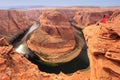 Young woman enjoying view of Horseshoe bend, Arizona, USA Royalty Free Stock Photo