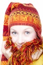 Young woman in ethnic hat Royalty Free Stock Photo