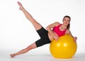 Young woman exercise on pilates ball Royalty Free Stock Photo