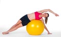 Young woman exercise on pilates ball Royalty Free Stock Photo