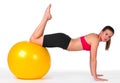 Young woman exercise on pilates ball Royalty Free Stock Photo