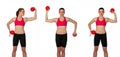 Young woman exercise routine