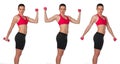 Young woman exercise routine