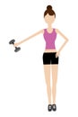 Young woman exercising cartoon Royalty Free Stock Photo