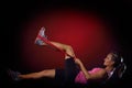 Young woman exercising with elastic fitness band Royalty Free Stock Photo