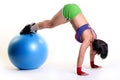 Young woman exercising with fit-ball Royalty Free Stock Photo