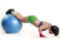 Young woman exercising with fit-ball Royalty Free Stock Photo