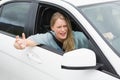 Young woman experiencing road rage Royalty Free Stock Photo