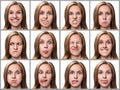 Young woman expressing different emotions Royalty Free Stock Photo
