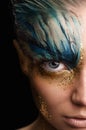 Young woman with fantasy make up. Close up Royalty Free Stock Photo