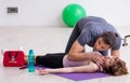 Young woman feeling bad during training in first aid concept Royalty Free Stock Photo