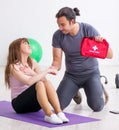 Young woman feeling bad during training in first aid concept Royalty Free Stock Photo