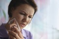 Young woman feels sickness Royalty Free Stock Photo