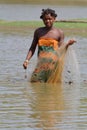 Young woman and a fishnet