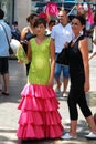 Woman in a flamenco dress, Malaga, Spain.