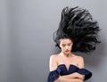 Young woman with floating hair Royalty Free Stock Photo