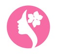 Woman with flower in hair Royalty Free Stock Photo