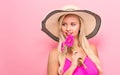 Young woman with flowers Royalty Free Stock Photo