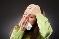 Young woman with flu